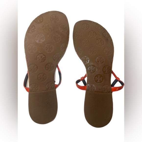 TORY BURCH Orange Patent Emmy T-Strap Sandal - Picture 3 of 5